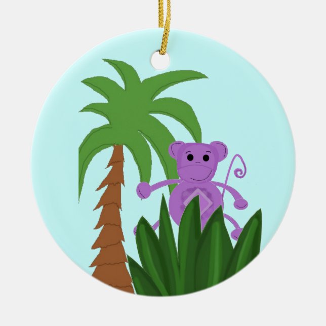 Jungle Monkey Julgransprydnad Keramik (Framsidan)