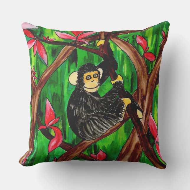 Jungle Monkey Pillow utomhus Utomhuskudde (Framsida)