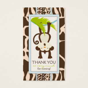 Jungle Monkey Tack Gift Märkre Visitkort