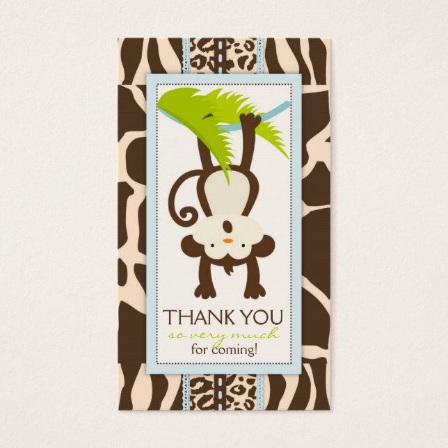 Jungle Monkey Tack Gift Märkre Visitkort (Framsidan)