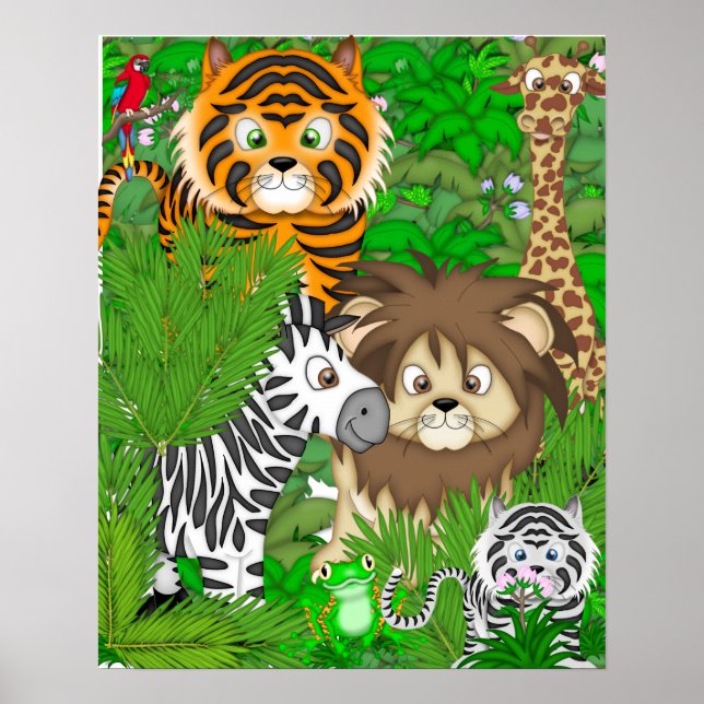 JUNGLE MURAL FOR CHILDRENS ROOM POSTER (Framsidan)