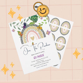 Jungle över Regnbågs babyskugga Inbjudningar