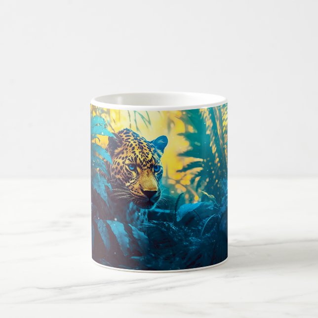 Jungle Painting of a Leopard Kaffemugg (Center)