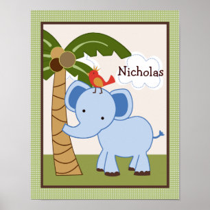 Jungle Pals Elephant Personlig Art Poster