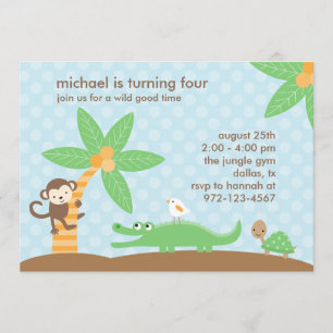 Jungle Pals Party-inbjudningar Inbjudningar