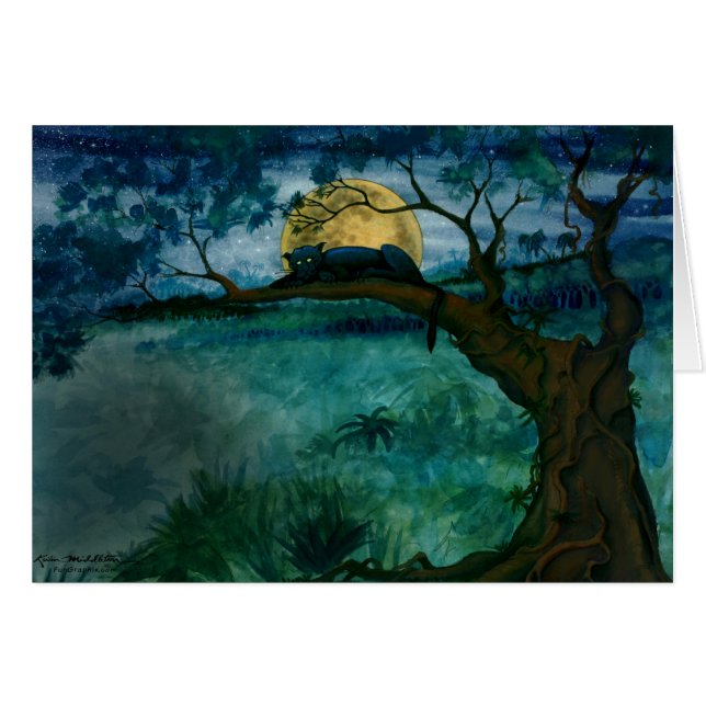 Jungle Panther Hälsningskort (Framsidan Horizontal)