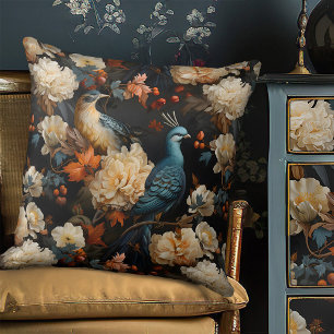 Jungle Parrots Elegant Vintage Victorian Boho Kudde