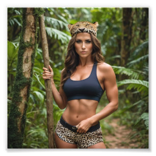 Jungle Queen FBB med en dos i Leopard Skin Fototryck
