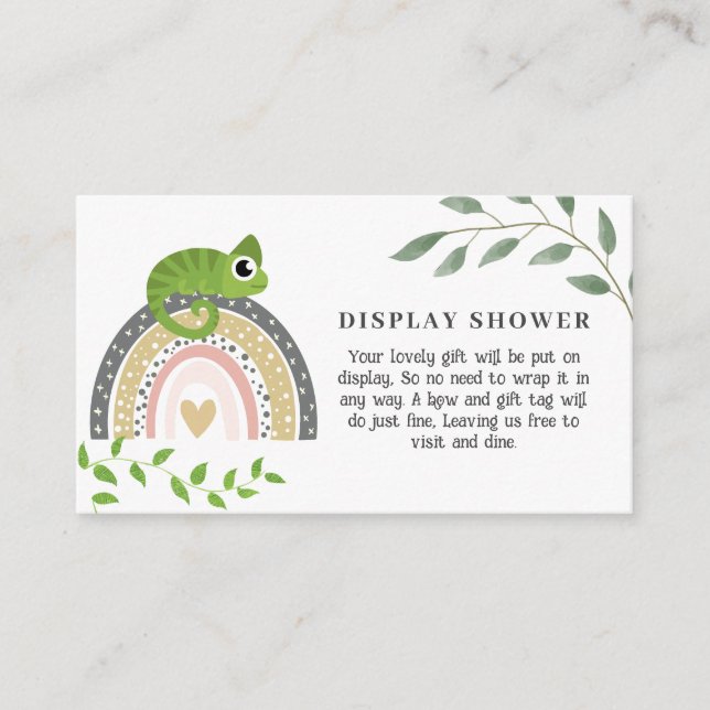 Jungle, Rainbow och Chameleon Baby Visning Shower Tilläggskort (Framsida)