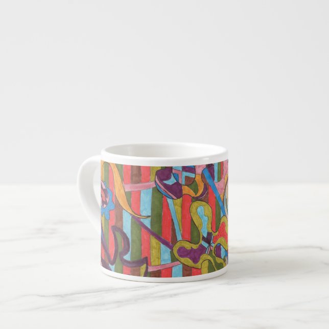 "Jungle Rand I" Abstrakt Art Espressomugg (Framsida vänster)