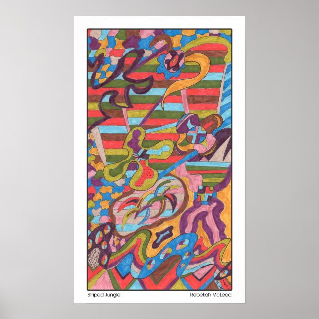 "Jungle Rand I" Abstrakt Art Poster (Framsidan)