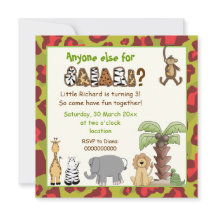 Jungle red, grönt safari barns födelsedag party