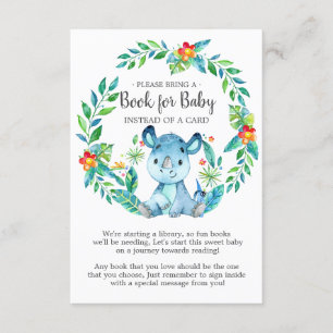 Jungle Rhino Baby Shower Bok för Baby Card Tilläggskort