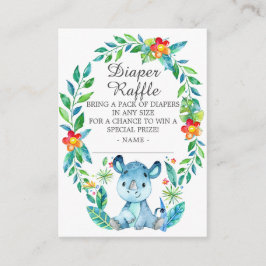 Jungle Rhino Baby Shower Diaper Raffle Tilläggskort