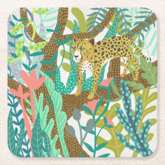 Jungle Roar - Cheetah Underlägg Papper Kvadrat (Framsidan)