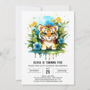 Jungle Roar Tiger Boy Birthday-inbjudan Inbjudningar