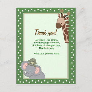 Jungle Roligt Baby Shower Tackkort Tack Kort