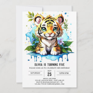 Jungle Rumble Tiger Boy Birthday-inbjudan Inbjudningar