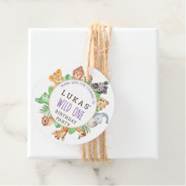 Jungle Safari 1:a födelsedagen Party Tack Gåvor Etiketter