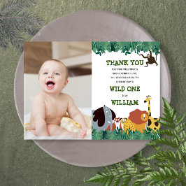 Jungle Safari 1st Birthday Vild 1 Tack Kort