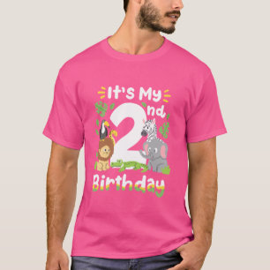 Jungle Safari 2nd Birthday Zoo Animal 2 ÅRS OL T Shirt
