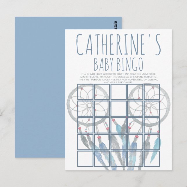 Jungle Safari Animal Baby Shower Bingo Card Vykort (Fram/baksida)