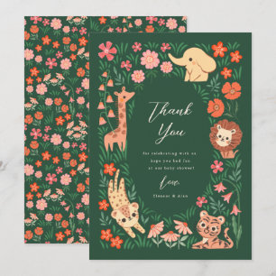 Jungle Safari Animal Baby Shower Tack för ditt kor Inbjudningar
