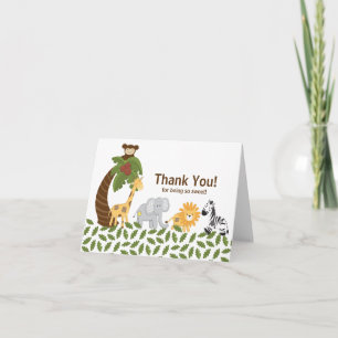 Jungle Safari Animal Neutralt Baby Shower Tack Kort