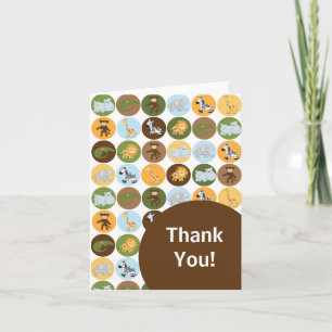 Jungle Safari Animal Neutralt Baby Shower Tack Kort