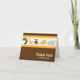 Jungle Safari Animal Neutralt Baby Shower Tack Kort