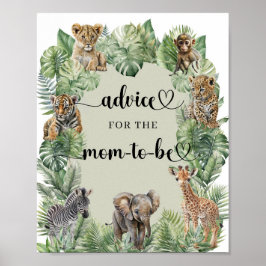 Jungle Safari Animals Advice for the mamma to be Poster
