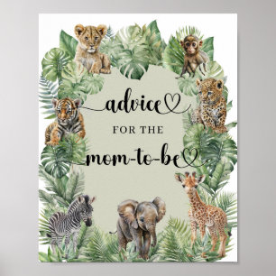 Jungle Safari Animals Advice for the mamma to be Poster