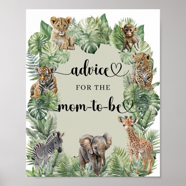 Jungle Safari Animals Advice for the mamma to be Poster (Framsidan)