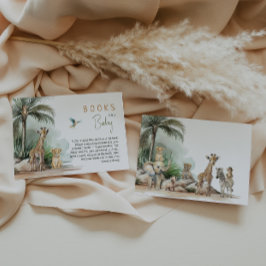 Jungle Safari Animals Baby Shower Bokar för Baby Tilläggskort