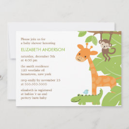 Jungle Safari Animals Baby Shower Inbjudningar