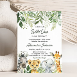 Jungle Safari Animals Baby Shower Inbjudningar
