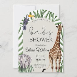 Jungle Safari Animals Baby Shower Invitation  Inbjudningar