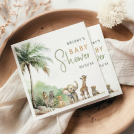 Jungle Safari Animals Baby Shower Napkins Pappersservett
