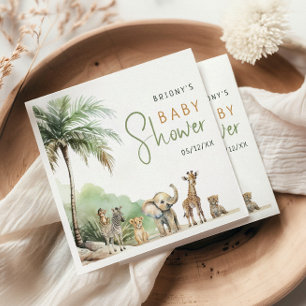 Jungle Safari Animals Baby Shower Napkins Pappersservett