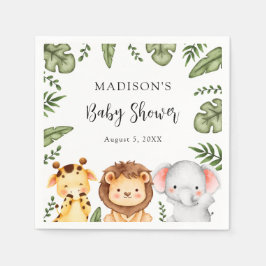 Jungle Safari Animals Baby Shower Pappersservett