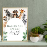 Jungle Safari Animals Baby Shower Ta ett prov Poster<br><div class="desc">Jungle Safari Animals Baby Shower Ta ett Poster</div>
