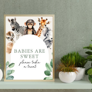 Jungle Safari Animals Baby Shower Ta ett prov Poster