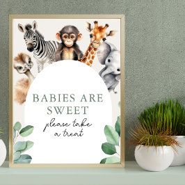 Jungle Safari Animals Baby Shower Ta ett prov Poster