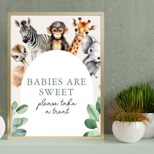 Jungle Safari Animals Baby Shower Ta ett prov Poster