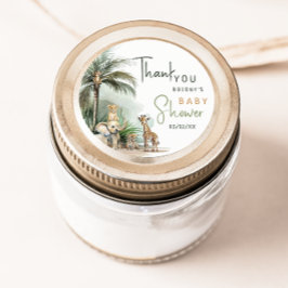Jungle Safari Animals Baby Shower Tack Favor Runt Klistermärke