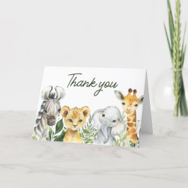 Jungle Safari Animals Baby Shower Tack Kort