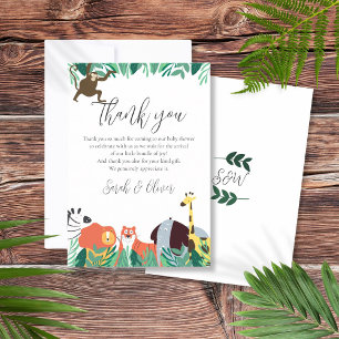 Jungle Safari Animals Baby Shower Tack Kort