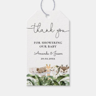 Jungle Safari Animals Baby Shower Tack Presentetikett