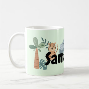 Jungle Safari Animals Barns födelsedag Kaffemugg