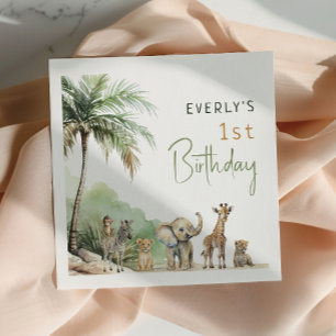 Jungle Safari Animals Barns födelsedag Party Pappersservett